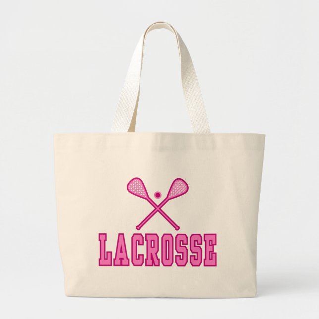 Lacrosse-Tragetaschen (rosa) Jumbo Stoffbeutel (Vorne)
