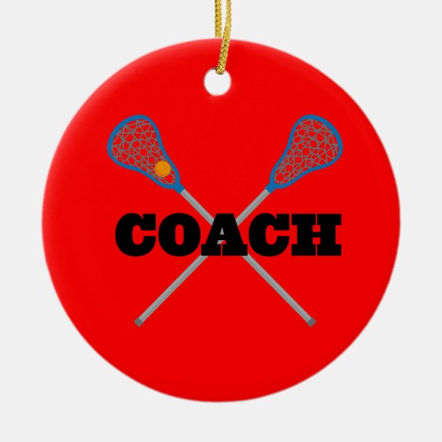 Lacrosse-Trainer-Geschenk-Idee Keramikornament (Vorne)