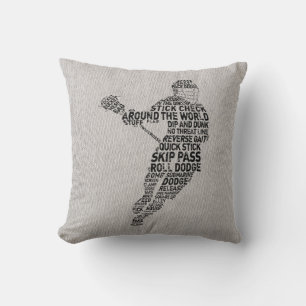 Lacrosse-Typografie-Entwurfs-kundengerechtes Kissen