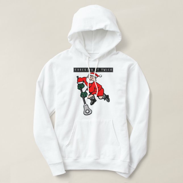 Lacrosse überprüft es zweimal im T - Shirt Hoodie (Design vorne)