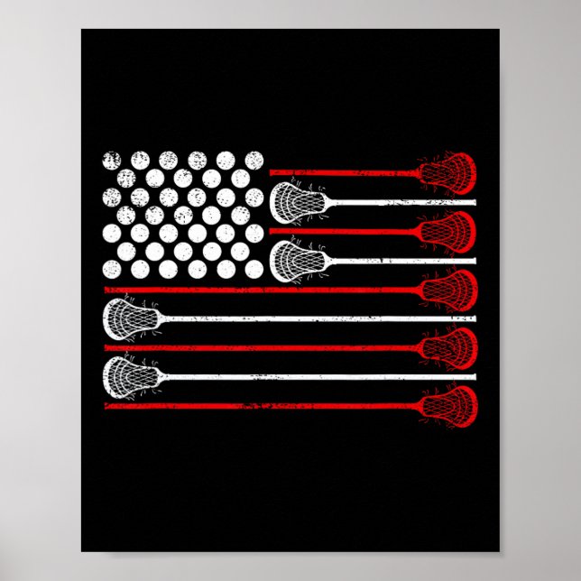 Lacrosse US-Flaggenlax Poster (Vorne)