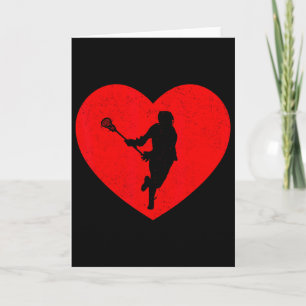Lacrosse Valentinsherz-Form Lacrosse-Liebhaber Karte