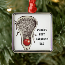 Lacrosse Vater Gift Metal Ornament