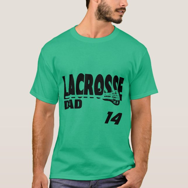 Lacrosse-Vater mit Nummer T-Shirt (Vorderseite)