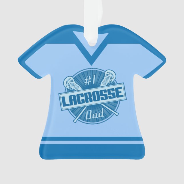 Lacrosse Vater Name & Nummer Jersey Ornament (Vorderseite)