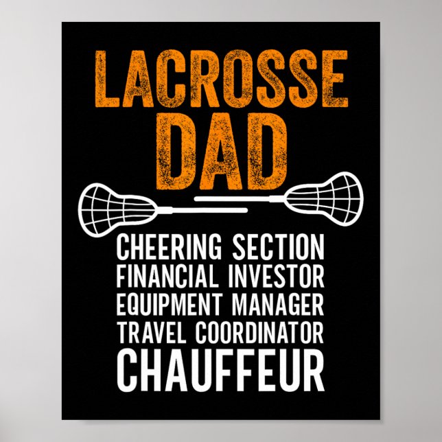 Lacrosse Vater Player Chevabteilung Funny Father' Poster (Vorne)