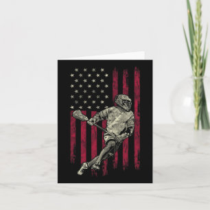 Lacrosse Vintage-Amerikanische-Flagge 4. Juli-T-Sh Karte