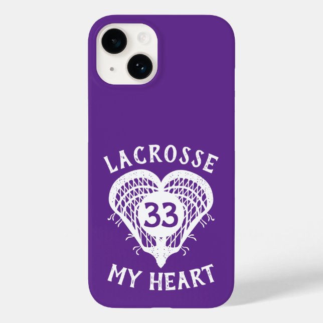 Lacrosse violette Mon coeur Coque-Mate coque iphon (Verso)