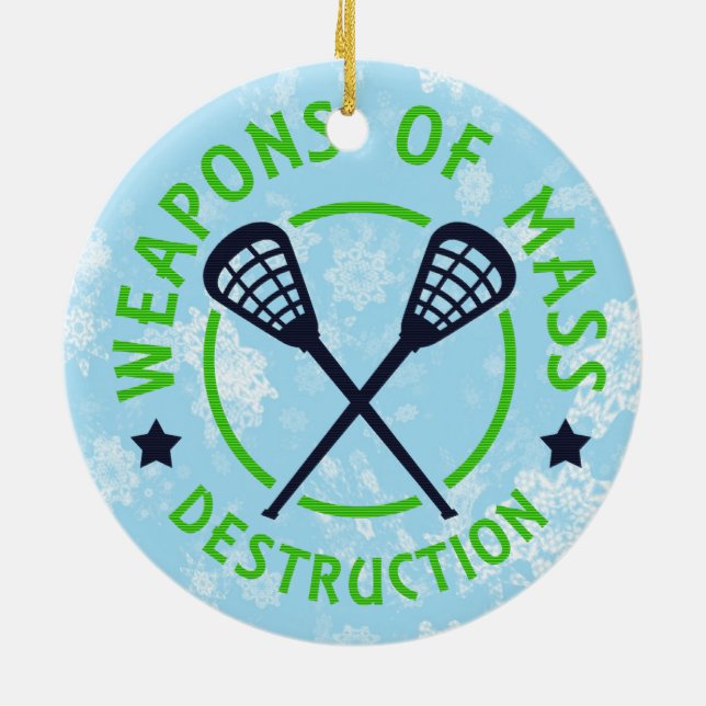 Lacrosse Weapons of Destruction Christmas Ornament (Hinten)