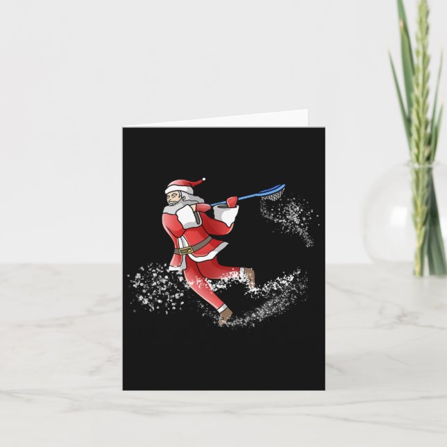 Lacrosse Weihnachten Cooler Lax Sport Ugly X-mas Karte (Vorderseite)