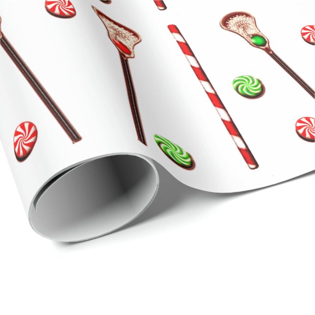 Lacrosse Weihnachtsgeschenk Geschenkpapier (Rolleneckpunkt)