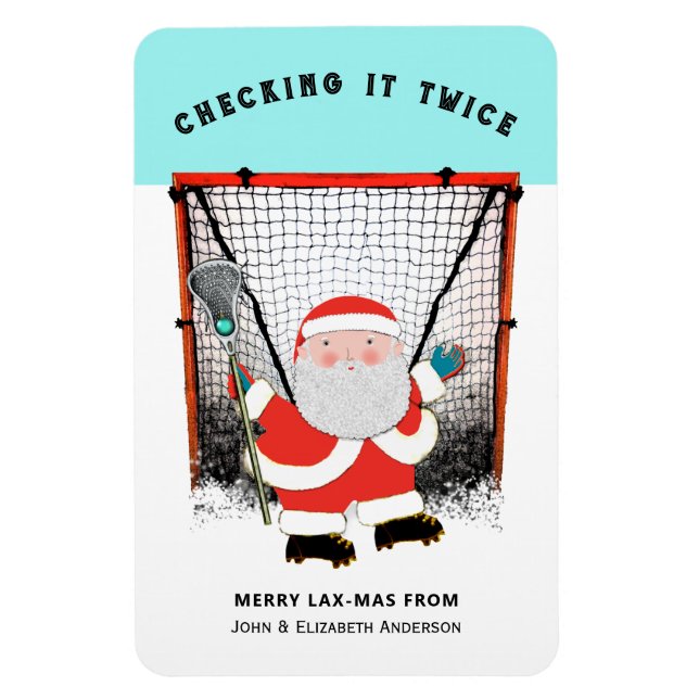 Lacrosse Weihnachtsgeschenkkarten Magnet (Vertikal)