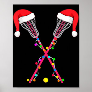 Lacrosse Weihnachtsmannmütze Weihnachtsbeleuchtung Poster