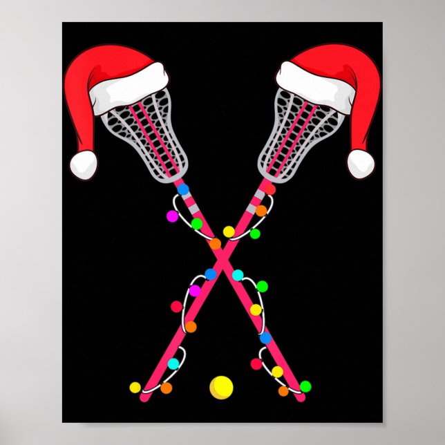 Lacrosse Weihnachtsmannmütze Weihnachtsbeleuchtung Poster (Vorne)