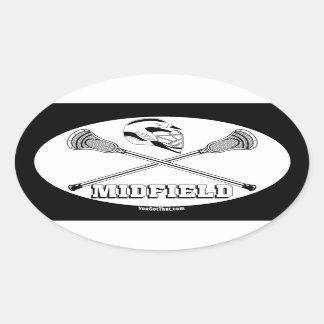 Lacrosse white Sticks Mittelfeld Ovaler Aufkleber