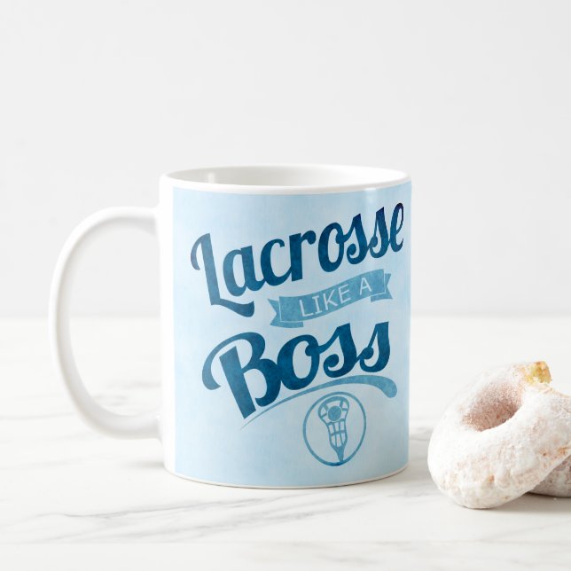 Lacrosse wie ein Boss Kaffeetasse (Mit Donut)