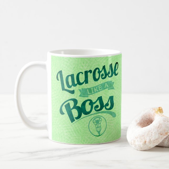 Lacrosse wie ein Boss Kaffeetasse (Mit Donut)