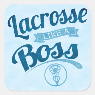 Lacrosse wie ein Boss Quadratischer Aufkleber