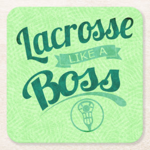 Lacrosse wie ein Boss Rechteckiger Pappuntersetzer