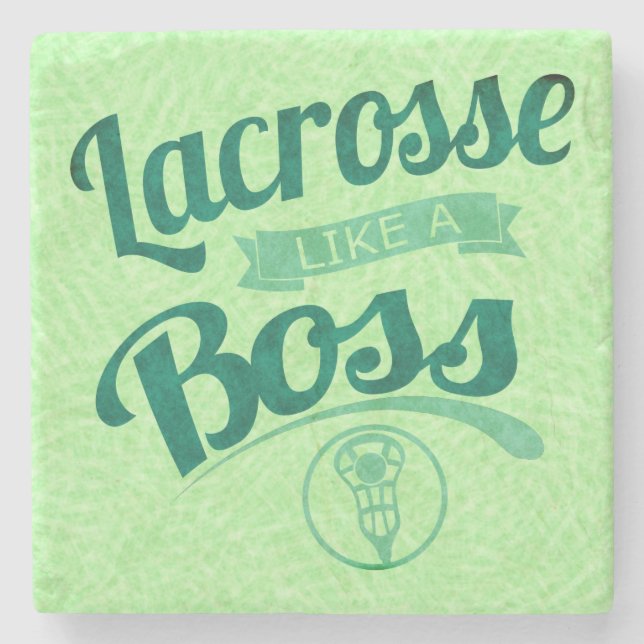 Lacrosse wie ein Boss Steinuntersetzer (Vorderseite)