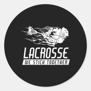 Lacrosse Wir kleben gemeinsam Lacrosse Player Shir Runder Aufkleber