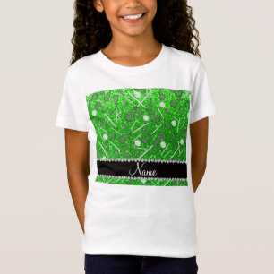 Lacrossestöcke Glitter des individuellen Namens T-Shirt