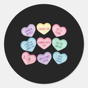 Lactationsberater Valentine Heart Candy Breastf Runder Aufkleber