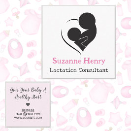 Lactatspezialist Pflege Baby Pink Quadratische Visitenkarte