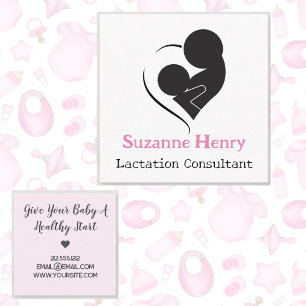 Lactatspezialist Pflege Baby Pink Quadratische Visitenkarte