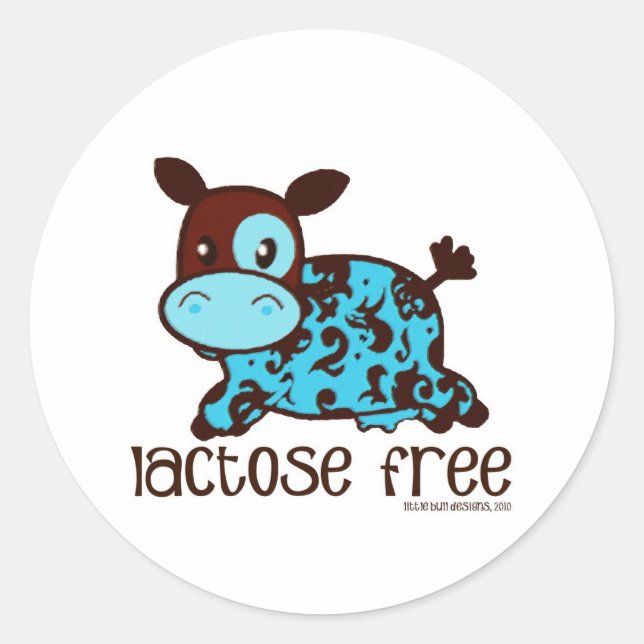 Lactose-frei Runder Aufkleber (Vorderseite)