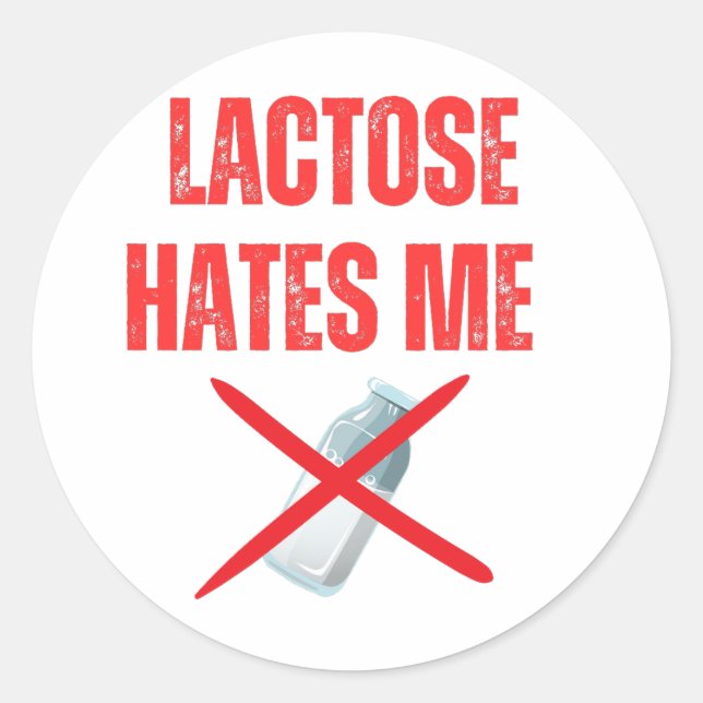 Lactose hasst mich runder aufkleber (Vorderseite)