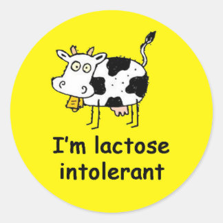 Lactose Intoleranz Allergie Warnhinweis Runder Aufkleber