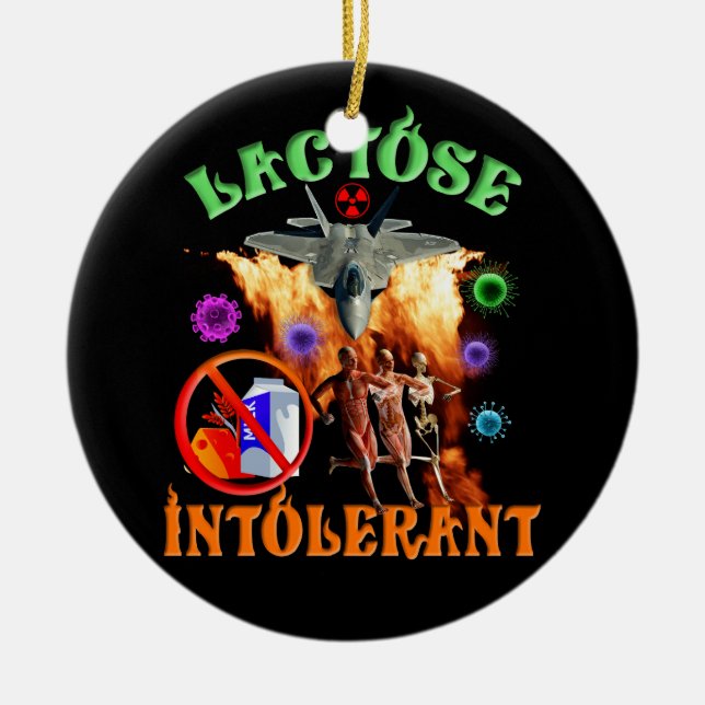Lactose-Intoleranz Ironisch-Sarcastic Halloween Cr Keramik Ornament (Vorne)