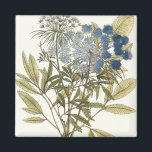 Lacy-Blätter - Blume und Grünflächen Magnet<br><div class="desc">Lacy Verlasse I durch Unbekanntes. Blautöne Blume mit Grünpflanzen.</div>