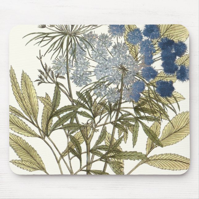 Lacy-Blätter - Blume und Grünflächen Mousepad (Vorne)