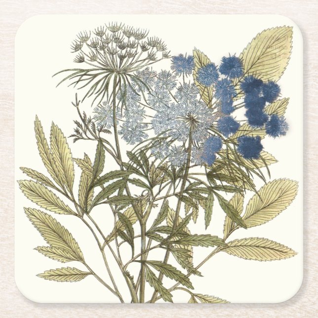 Lacy-Blätter - Blume und Grünflächen Rechteckiger Pappuntersetzer (Vorderseite)