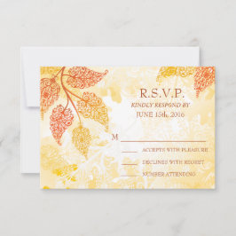 Lacy-Blätter Hochzeitsstift RSVP-Karte RSVP Karte