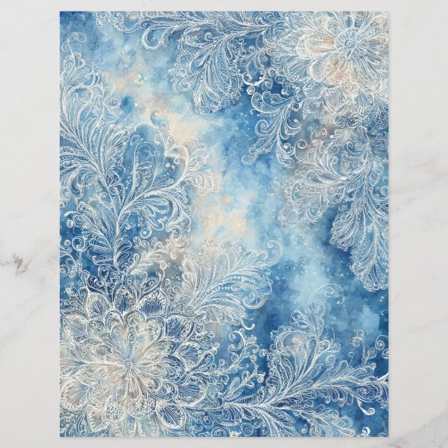 Lacy Blue Scrapbooking Paper (Vorderseite)