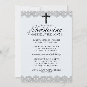 Lacy Christening, Taufe oder Dedication-Einladung Einladung
