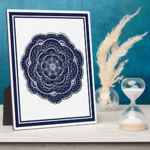 Lacy Crochet Look Doily Hand Drawing Blume Doodle  Fotoplatte