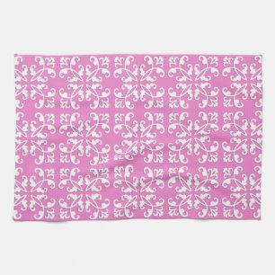 Lacy cutwork - weiß über orchid rosa küchentuch