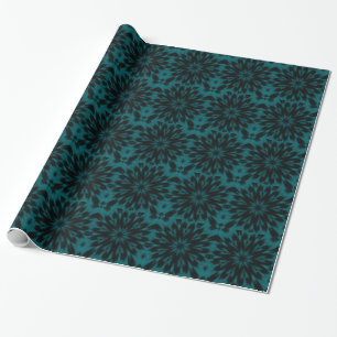 Lacy gepunkteter Leopard-Türkis-aquamarines Geschenkpapier