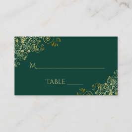 Lacy Gold auf Emerald Green Wedding Escort Card Platzkarte