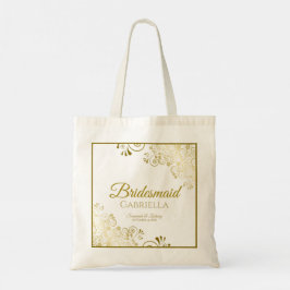 Lacy Gold Frills Elegant Bridesmaid Wedding Tragetasche