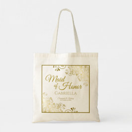 Lacy Gold Frills Elegante Trauzeugin Wedding Tragetasche
