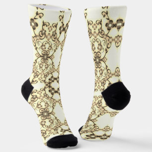 Lacy Look der Blume Golden Sepia Socken
