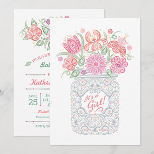 Lacy Mason Jar Baby shower C'est une invitation de