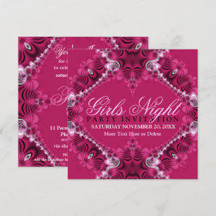 Lacy Pink Birthday Girls Night Party Einladungen