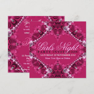 Lacy Pink Birthday Girls Night Party Einladungen