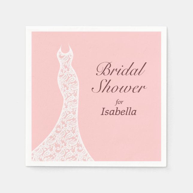 Lacy Pink Brautparty Napkin Serviette (Vorderseite)